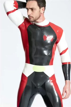 Latex Male Cdr Batwing Back Zip Catsuit