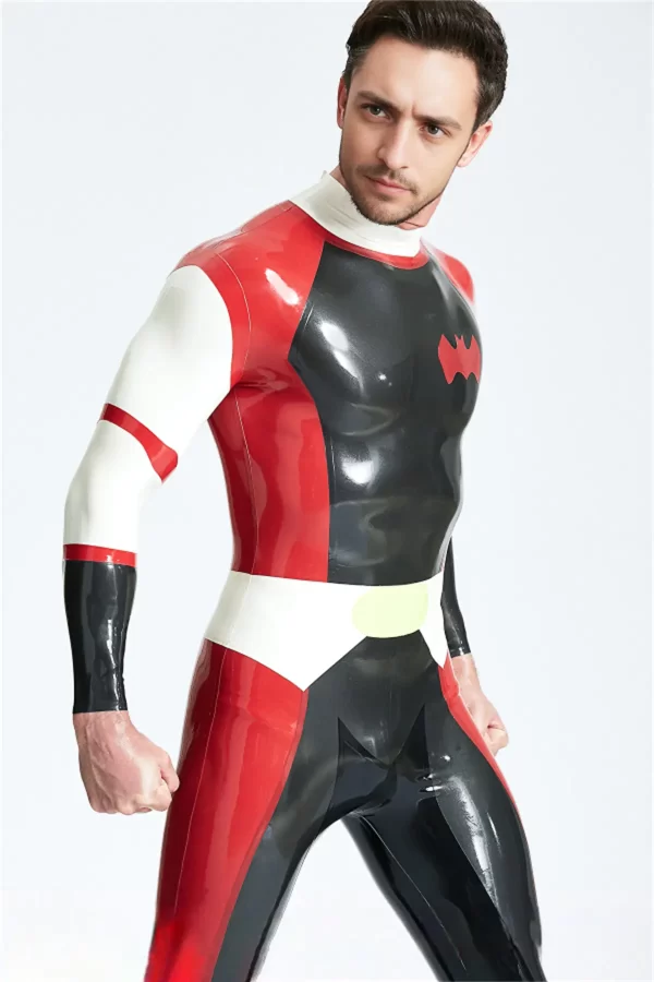 Latex Male Cdr Batwing Back Zip Catsuit