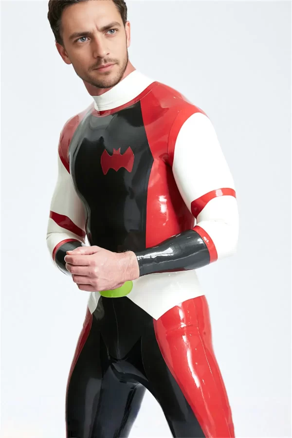 Latex Male Cdr Batwing Back Zip Catsuit