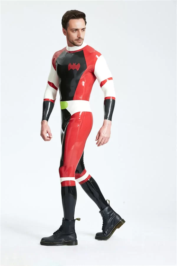 Latex Male Cdr Batwing Back Zip Catsuit