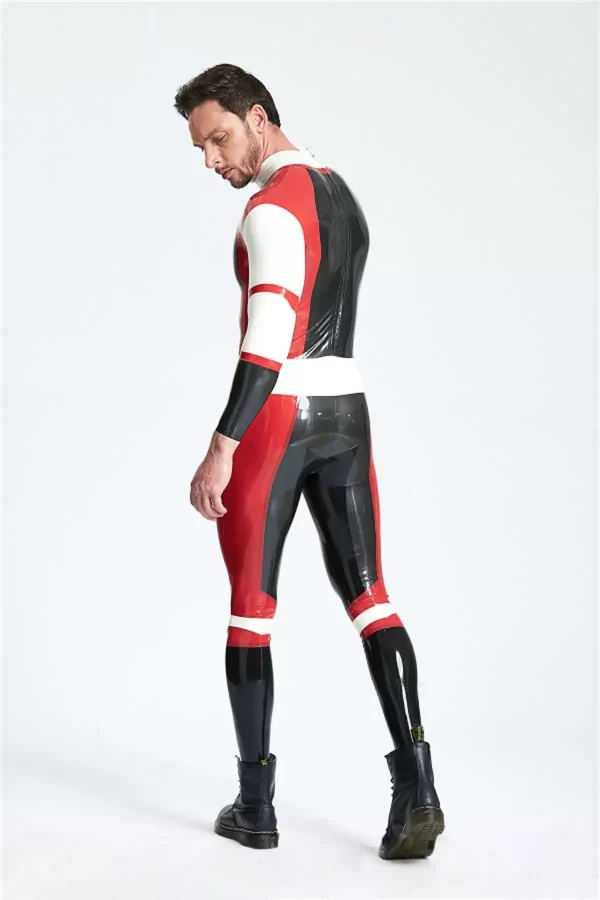 Latex Male Cdr Batwing Back Zip Catsuit