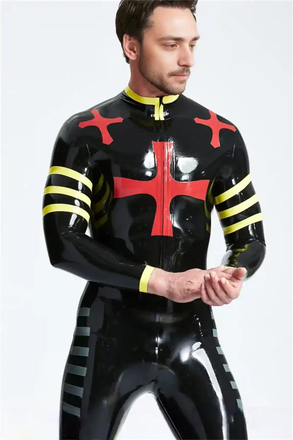 Latex Male Crossway Front Zip Catsuit