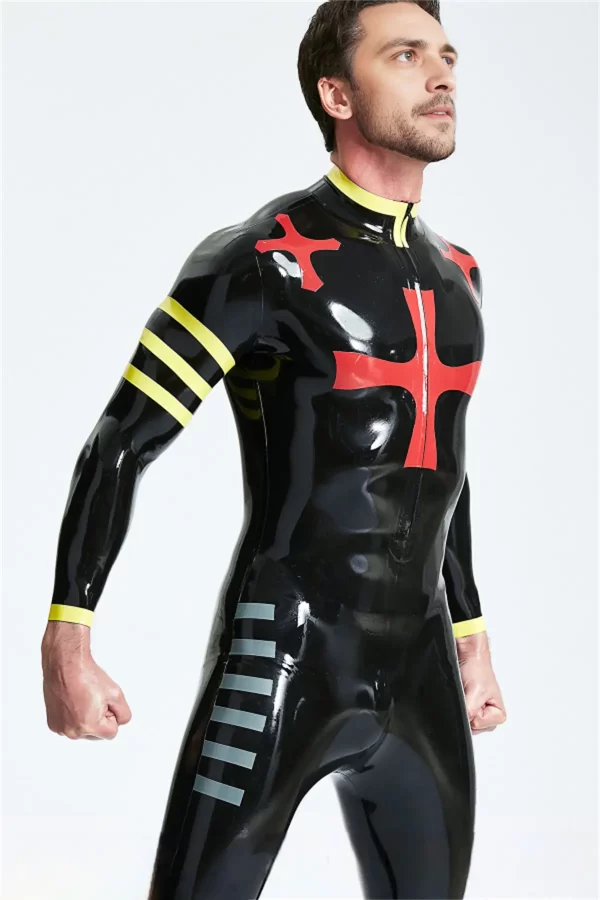 Latex Male Crossway Front Zip Catsuit