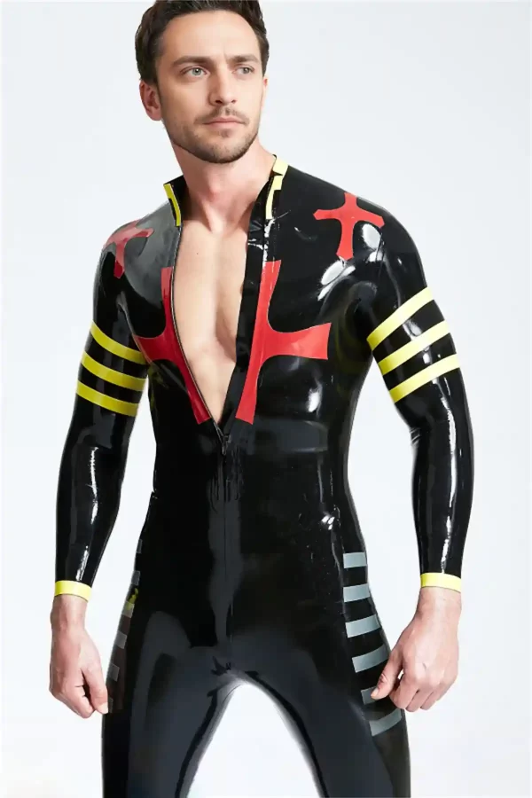 Latex Male Crossway Front Zip Catsuit