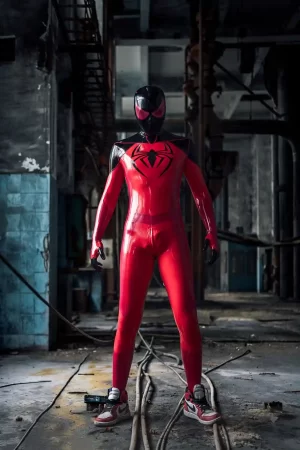 Latex Male Nicodamidae Spidey Catsuit