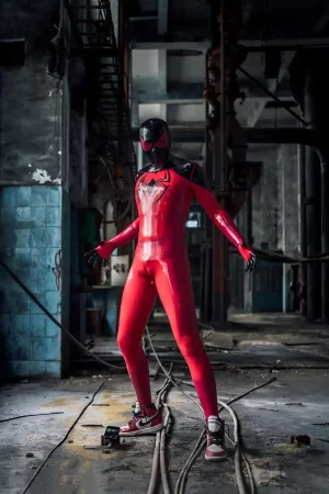 Latex Male Nicodamidae Spidey Catsuit