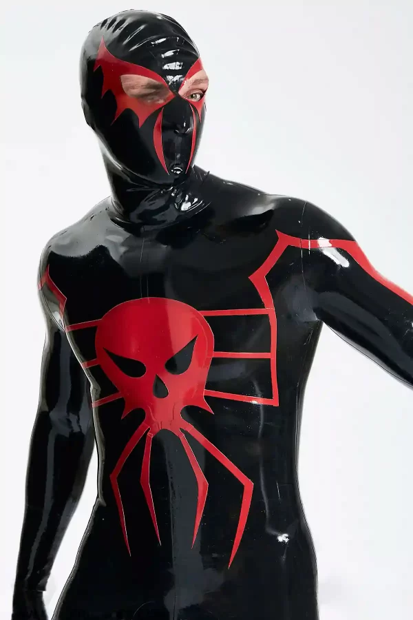 Latex Male Scarlet Spidey Catsuit