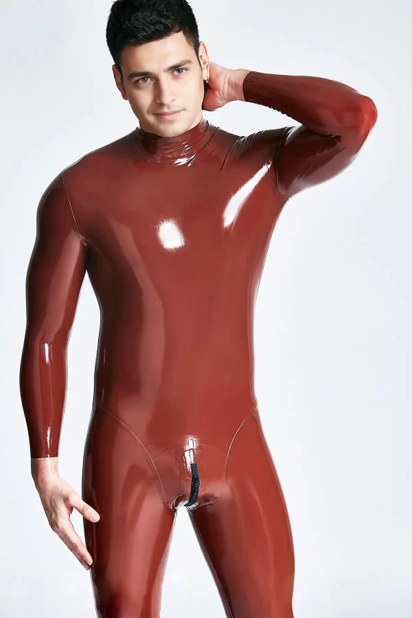 Latex Male Sleekness Basic Neck Entry Latex Catsuit