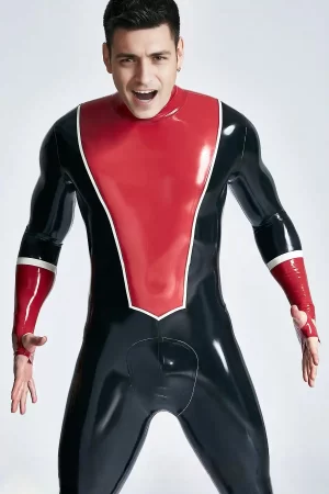 Latex Male Baseball Look Catsuit