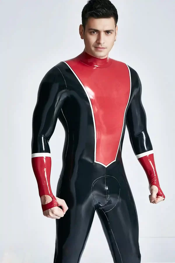 Latex Male Baseball Look Catsuit