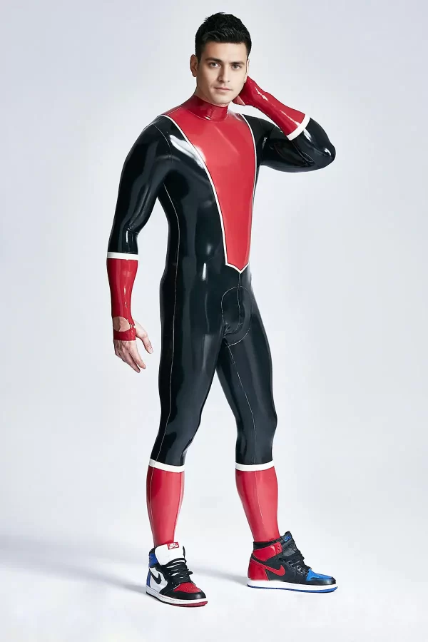 Latex Male Baseball Look Catsuit