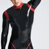 Latex Male White Knight Back Zip Catsuit