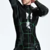 Latex Male White Knight Back Zip Catsuit