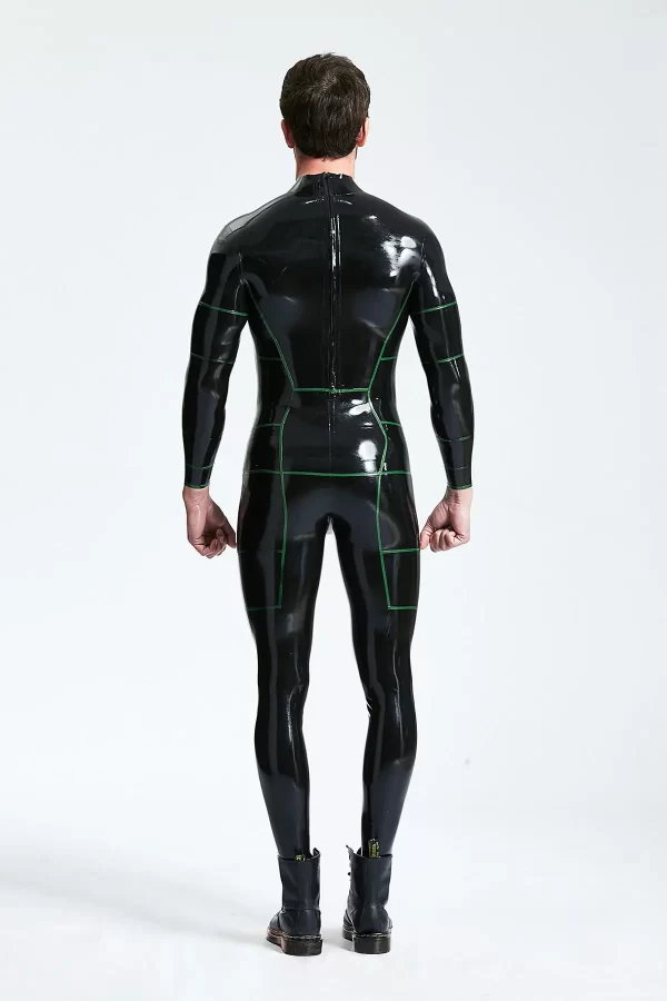 Latex Hexagonal Back Zip Latex Catsuit