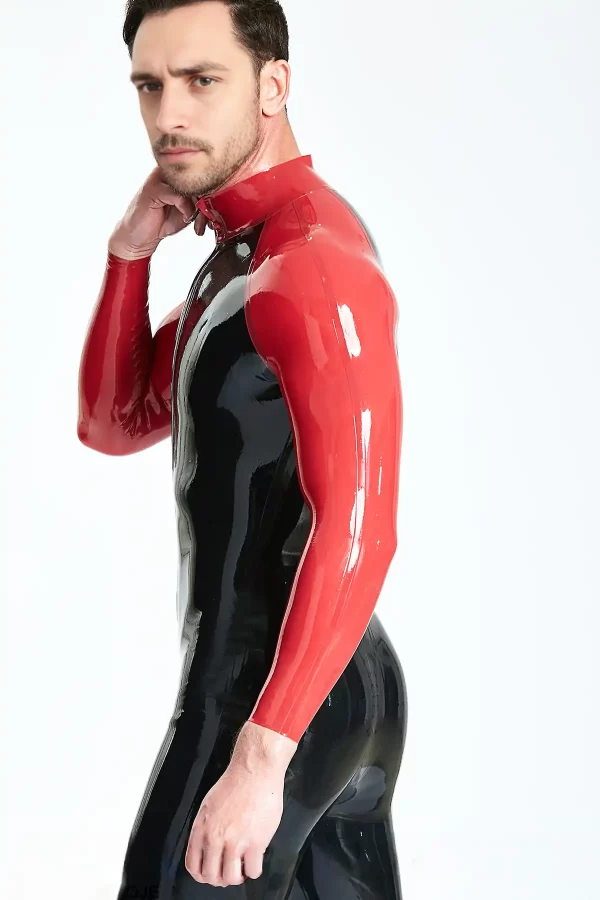 Latex Male Raglan-Sleeved Catsuit