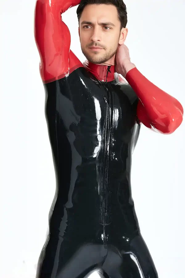 Latex Male Raglan-Sleeved Catsuit