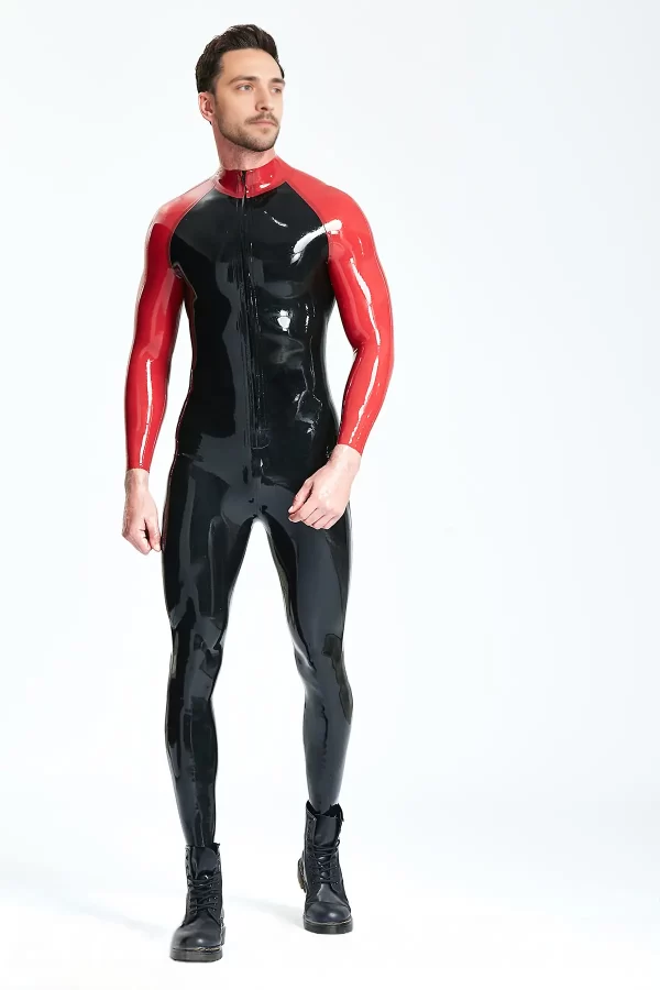 Latex Male Raglan-Sleeved Catsuit