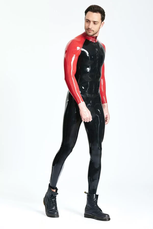 Latex Male Raglan-Sleeved Catsuit