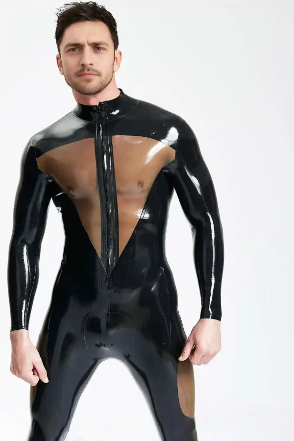 Latex Male Dome Delusion Front Zipper Catsuit