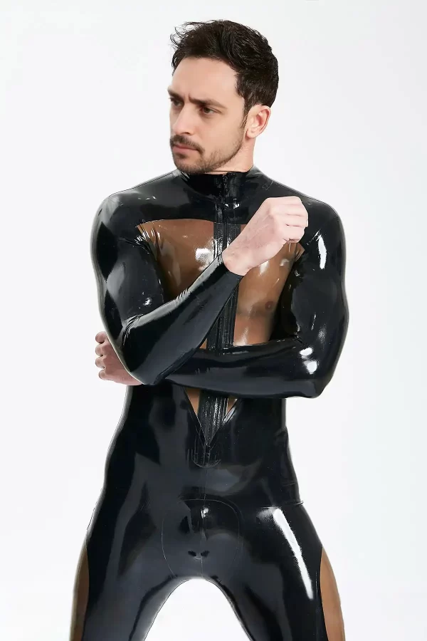 Latex Male Dome Delusion Front Zipper Catsuit