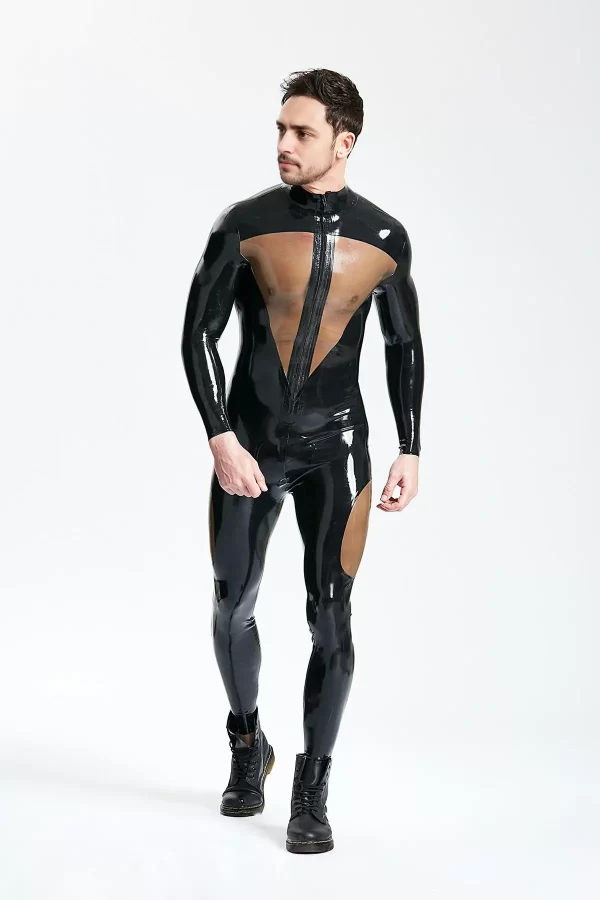 Latex Male Dome Delusion Front Zipper Catsuit