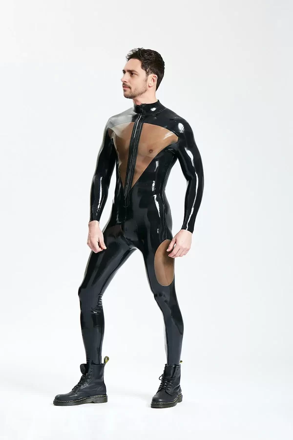 Latex Male Dome Delusion Front Zipper Catsuit