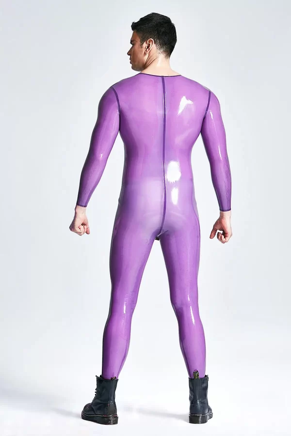 Latex Male Codpiece Neck Entry Catsuit