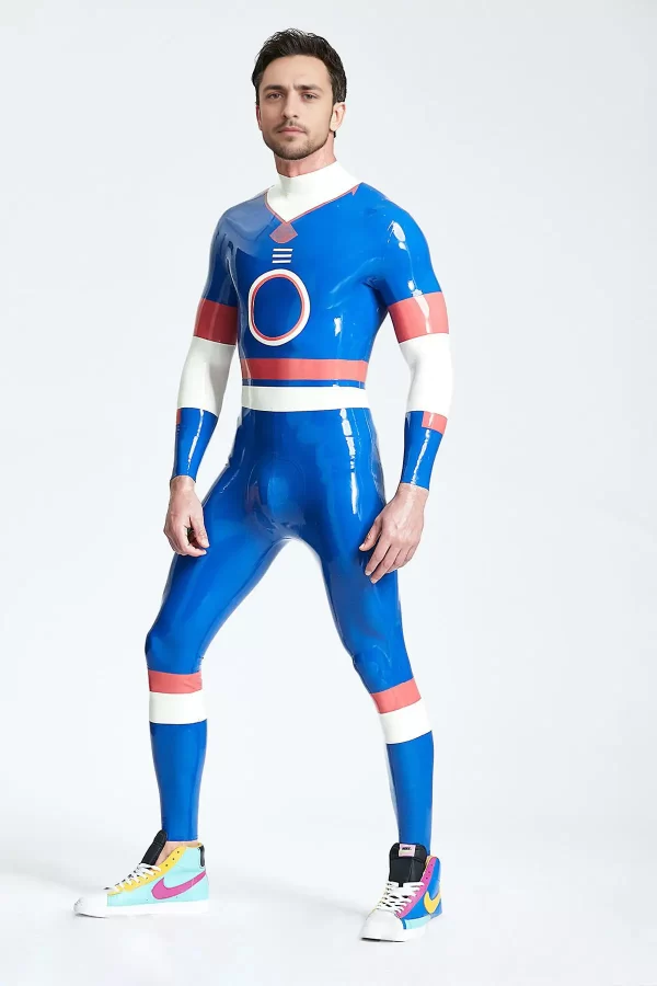 Latex Male Circle Of Life Back Zip Catsuit