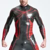 Latex Male Leaguers Baseball Look Shoulder Zip Catsuit