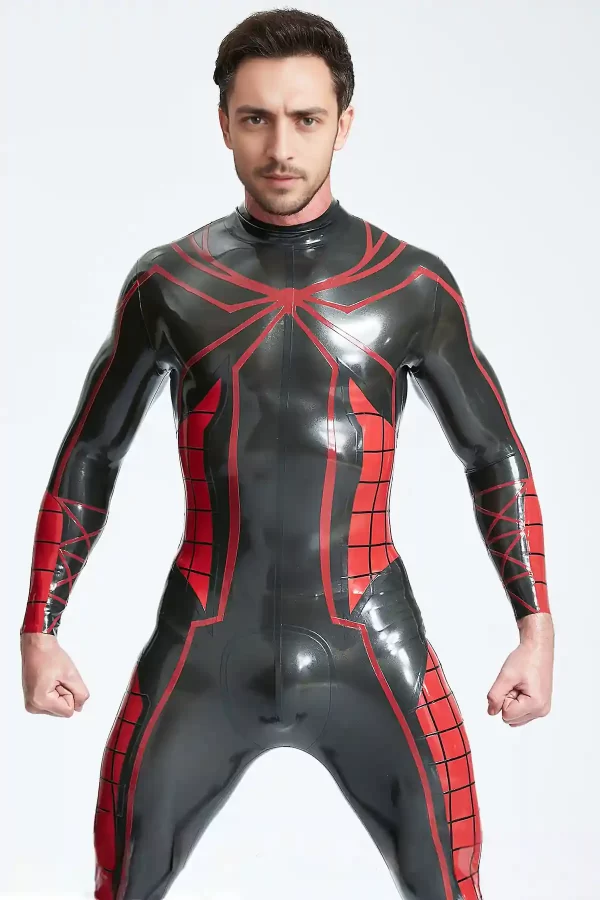 Latex Male Tangled Web Back Zip Catsuit