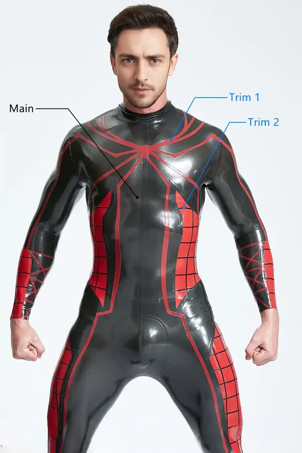 Latex Male Tangled Web Back Zip Catsuit