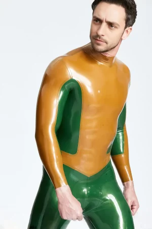 Latex Male Arrowhead Back Zip Catsuit