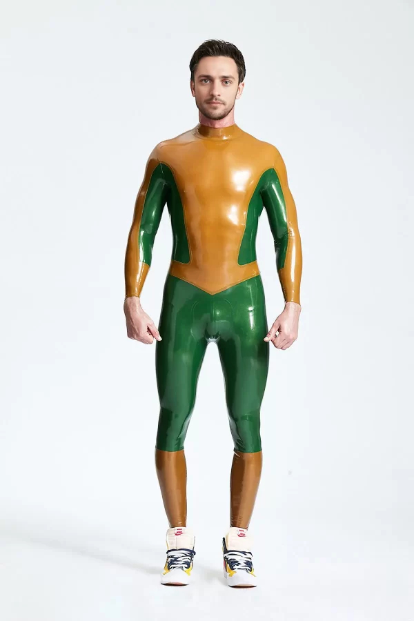 Latex Male Arrowhead Back Zip Catsuit