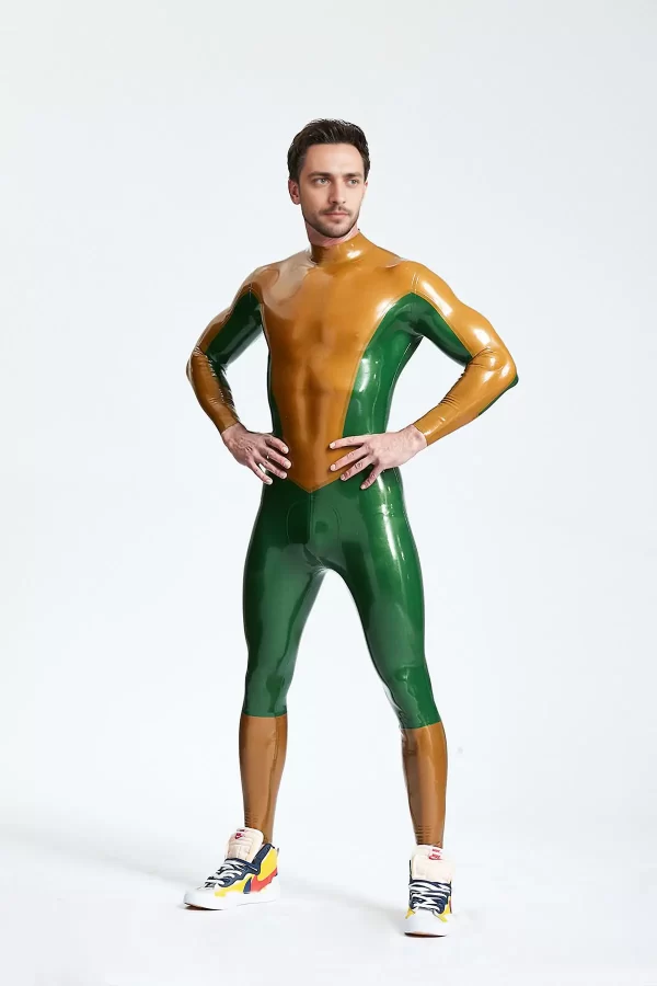 Latex Male Arrowhead Back Zip Catsuit