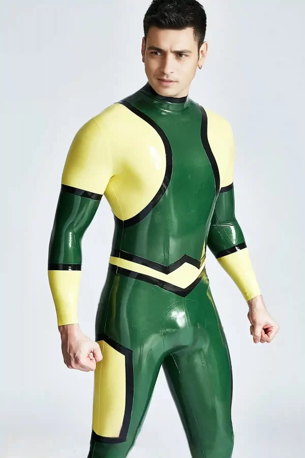 Latex Male Ball-Gamer Back Zipper Catsuit