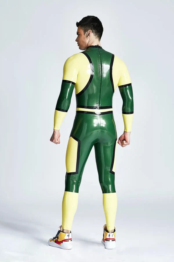 Latex Male Ball-Gamer Back Zipper Catsuit