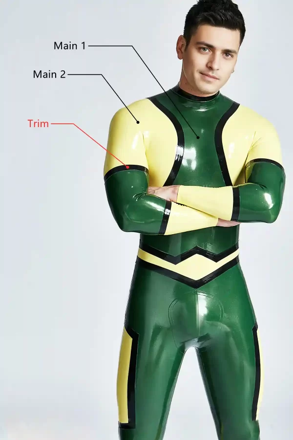 Latex Male Ball-Gamer Back Zipper Catsuit