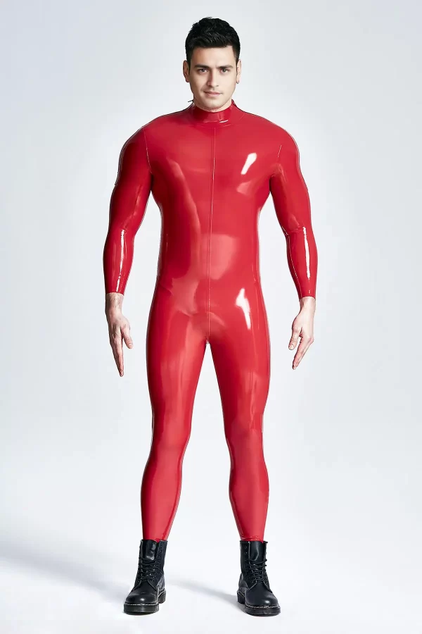 Latex Male Shoulder-zip Catsuit