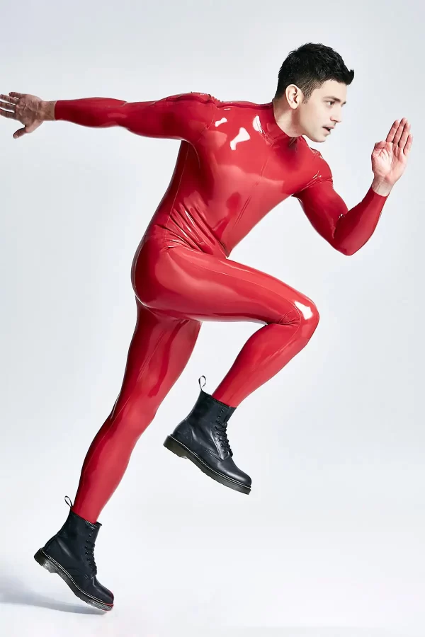 Latex Male Shoulder-zip Catsuit