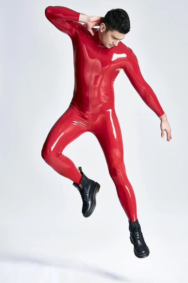 Latex Male Shoulder-zip Catsuit