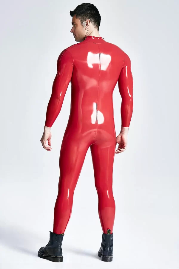 Latex Male Shoulder-zip Catsuit