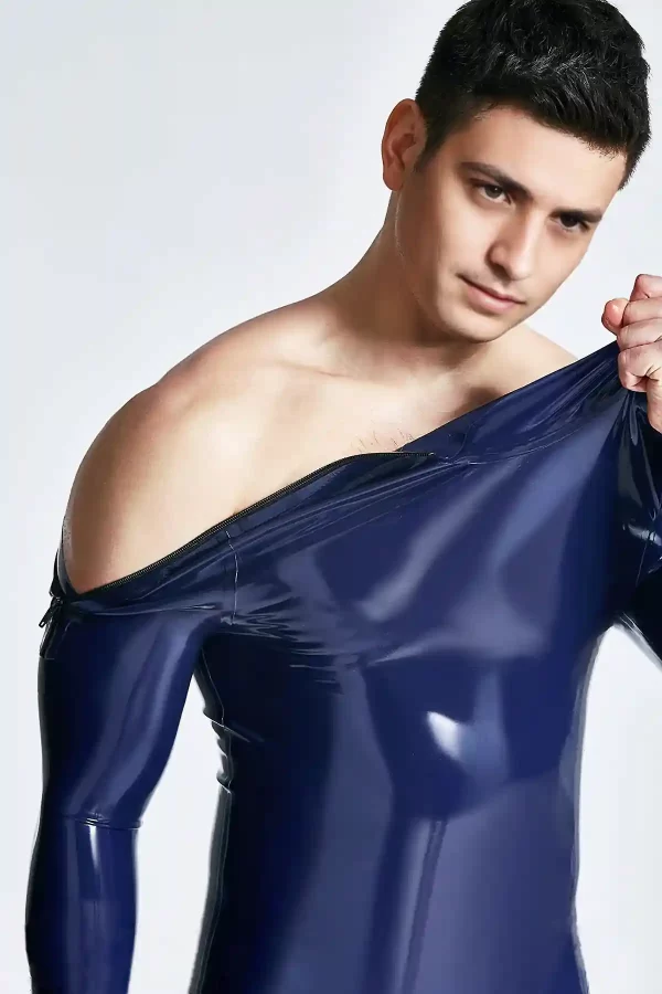 Latex Male Shoulder-zip Catsuit