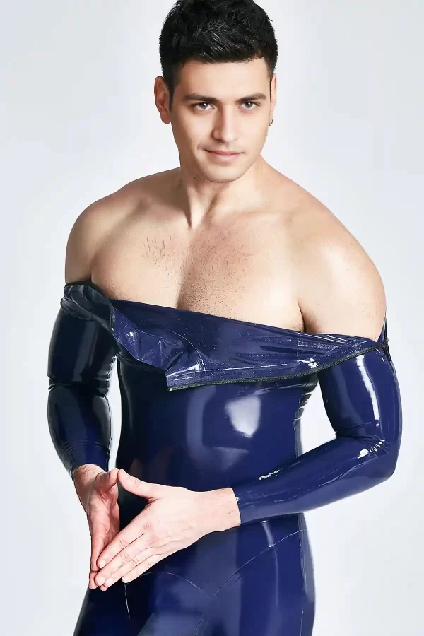 Latex Male Shoulder-zip Catsuit