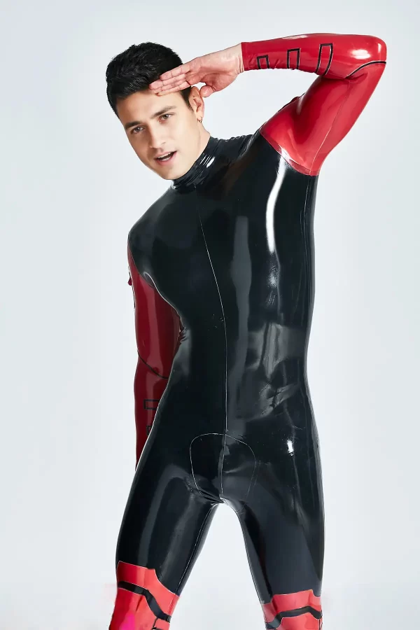 Latex Male Defender Back Zipper Catsuit