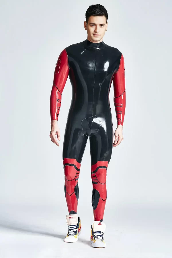 Latex Male Defender Back Zipper Catsuit