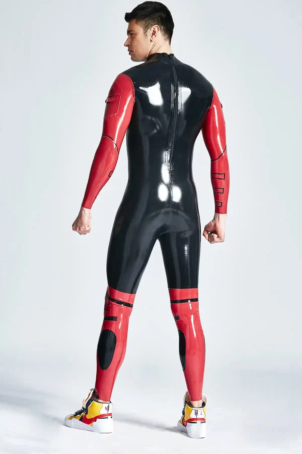 Latex Male Defender Back Zipper Catsuit