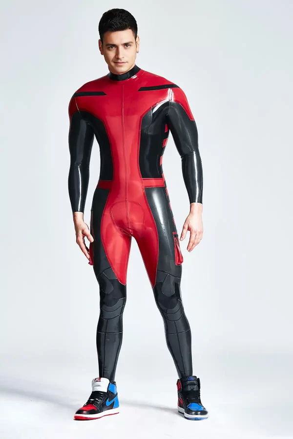 Latex Male Safari Adventurer Back Zipper Catsuit