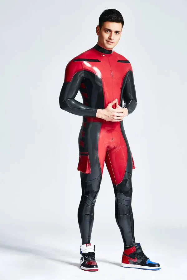 Latex Male Safari Adventurer Back Zipper Catsuit