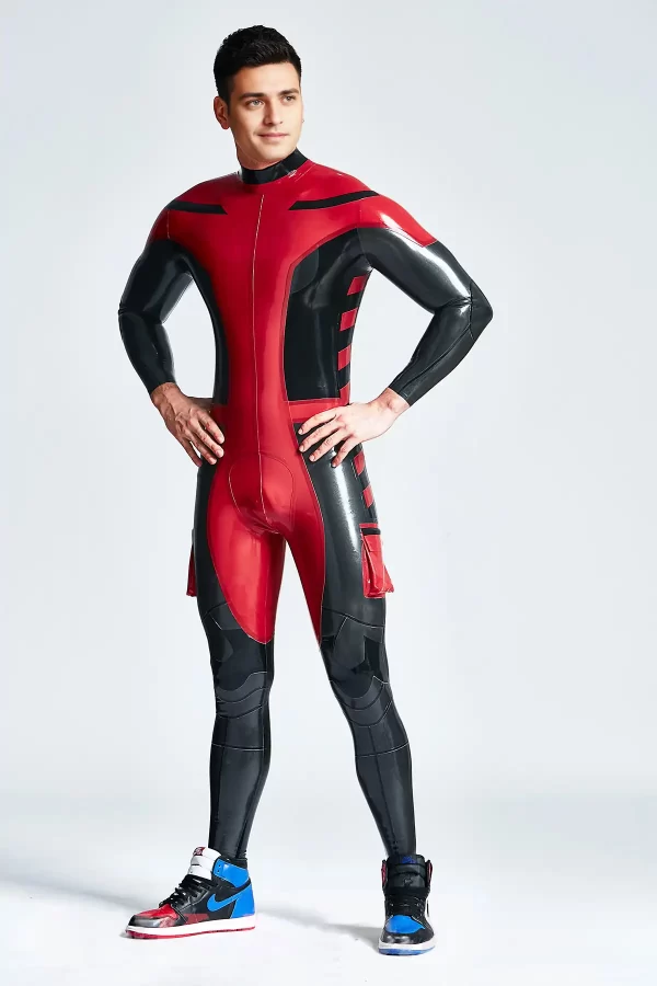 Latex Male Safari Adventurer Back Zipper Catsuit