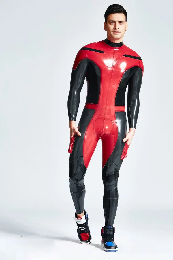 Latex Male Safari Adventurer Back Zipper Catsuit